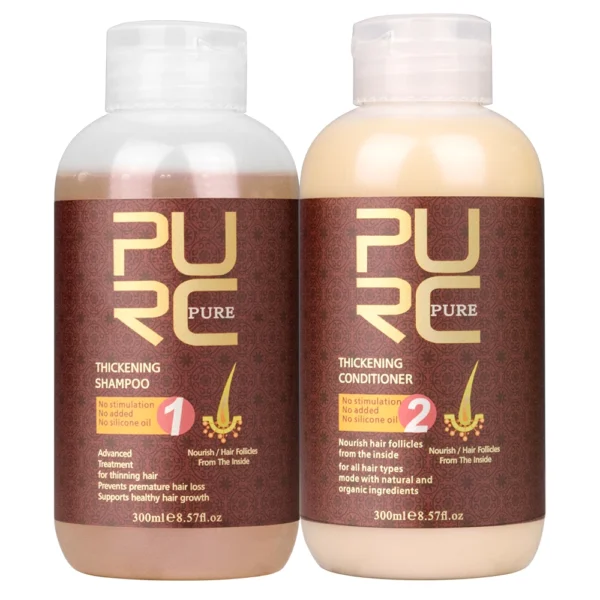 PURC Hair Shampoo Conditioner Ginger Nourishing Root Thickening Scalp Treatment Cleaning Smoothing Hair Care Products 600ml - Image 9