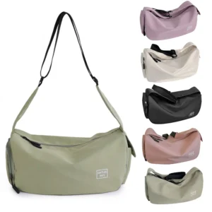 Solid Color Dry Wet Separation Bags Large Capacity Yoga Sports Chest Bag Wear-resistant with Pockets Zipper for Outdoor Football