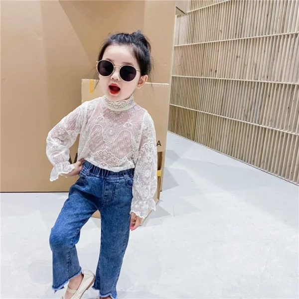 Baby Girl Princess Lace Shirt Infant Toddler Child Tshirt Long Sleeve Girl Blouses Top Spring Autumn Summer Baby Clothes 1-7Y - Image 5