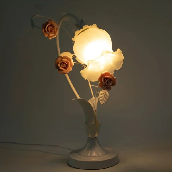 Pink Rose Decorative Lamp - Glass Shade LED Lighting, E26 Bulb for Home & Gifts - Image 2