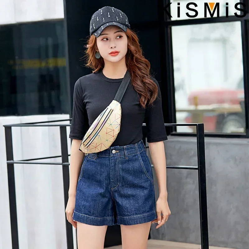 KISMIS Holographic Waist Pack Bags for Women Glitter Fanny Pack Waterproof Belt Bag Fashion Laser Waist Pack Phone Pouch - Image 2