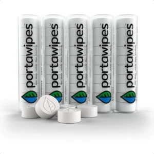 Coin Tissues 50 Pack with 5 Carrying Cases Toilet Paper Tablets Compressed Towels Expandable Wipes Soft and Odor Free