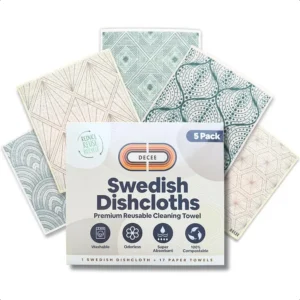 Reusable Paper Towels 5Pack Vintage Lux Quick Drying No Odor Washable Kitchen Cloth Sustainable Dish Sponge Eco Friendly Gift.