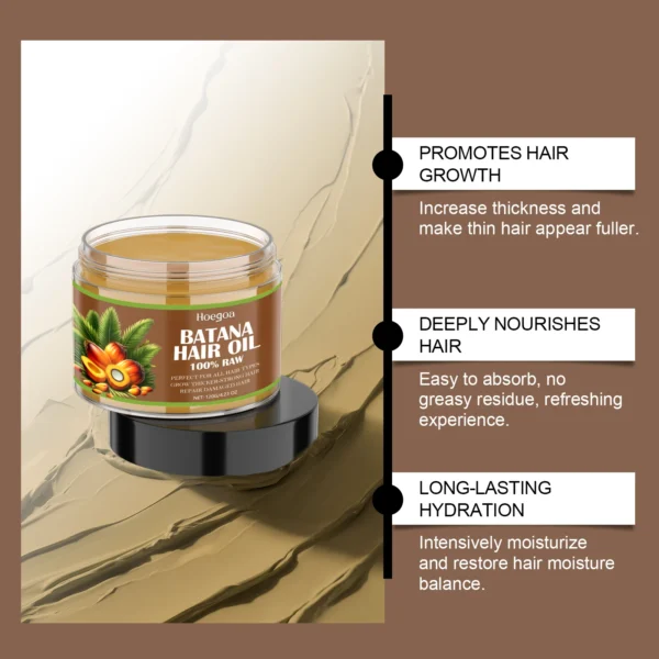 EELHOE Batana Hair Oil Anti Split Ends Dense Hair Smoothing Nourish Scalp Strengthening Keratin Hair Straightening Vitamin E Oil - Image 3