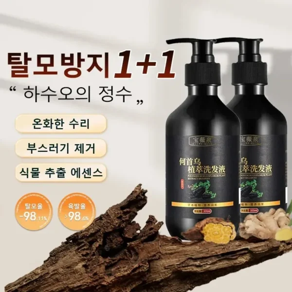 Herbal Polygonum Multiflorum Shampoo Oil Control, Dandruff Control, Itchy Relief Shampoo for Women Hair Essential Oil Hair Care - Image 2