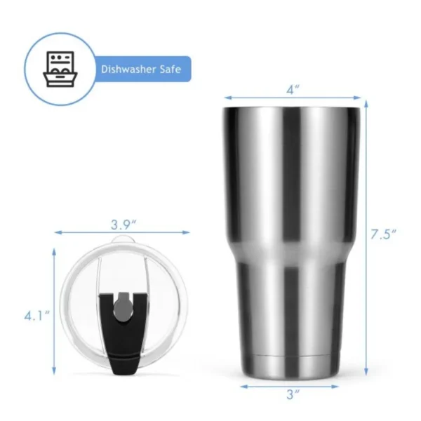 30oz Stainless Steel Tumbler Cup Double Wall Vacuum Insulated Mug with Lid - Image 5