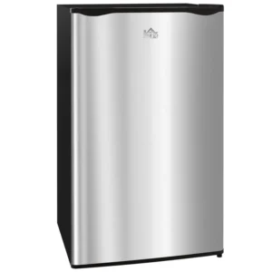 HOMCOM 3.2 Cu.Ft Mini Fridge with Freezer Single Door Compact Refrigerator with Adjustable Thermostat Shelf and Reversible Door