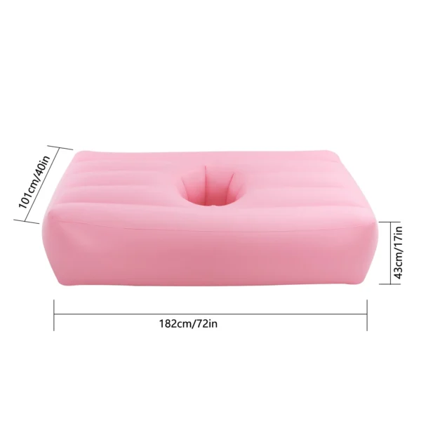 (Pink) PVC Inflatable Bed Mattress, Post Surgery Recovery Bed with Hole & Electric Air Pump, for Post-Surgery Recovery, Outdoor - Image 3