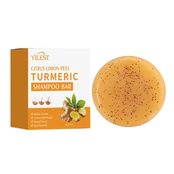 Natural TurmericShampoo Soap Reduce Hair Loss Clean Dandruff Nourish Moisturize Scalp Improve Hair Quality Hair Care Product 60g - Image 7