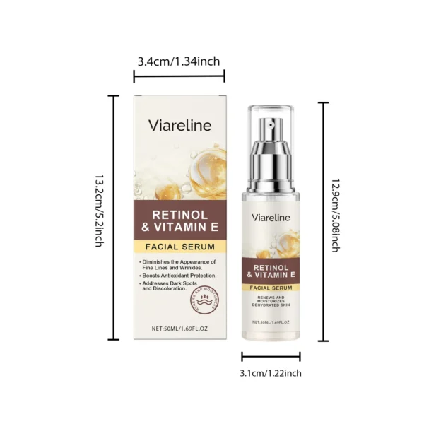 Viareline Retinol Facial Serum Gentle Hydrating Remove Dark Spots Fade Fine Lines Lasting Booster Glowing Daily Skin Face Serum - Image 6