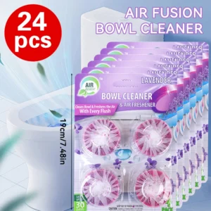 Air Fusion Automatic Toilet Bowl Cleaner Tablets 24 Pc 6 Pack Lavender Scent Slow-Releasing Toilet Tank Cleaners Lavender