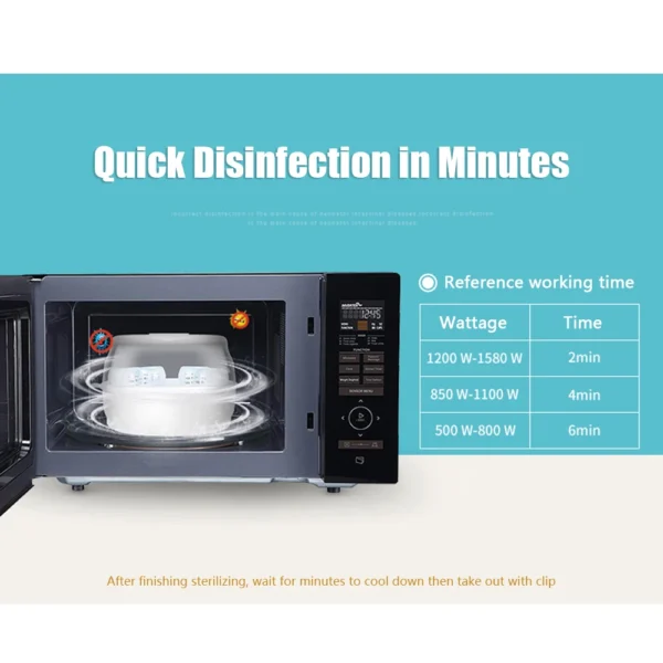 Microwave Bottle Sterilizer Steam Sterilizer Fits 6 Baby Bottles for Baby Bottles Pacifiers Cups Disinfect in 2-6 Minutes - Image 6