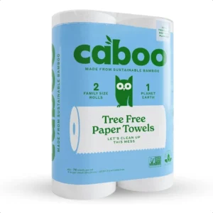 Caboo Tree Free Paper Towels 2 Rolls Tree Free Eco Friendly Earth Friendly Sustainable Kitchen Paper Towels with Strong 2 Ply S