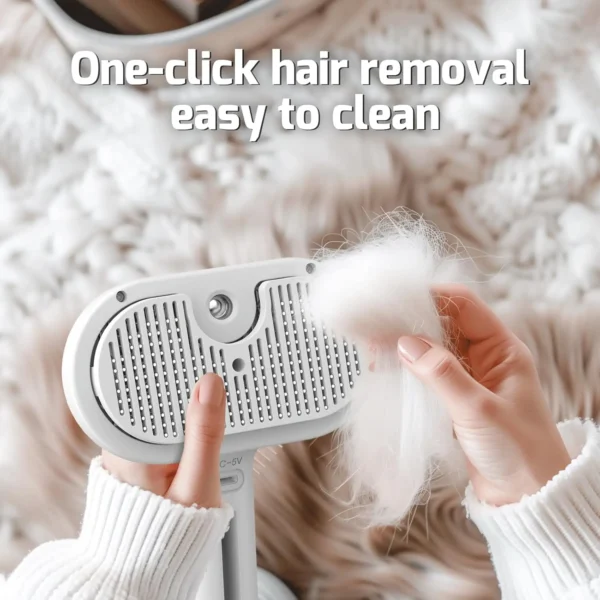 Spray Cat Brush for Shedding - Pet Hair Removal Comb with Water Tank and Release Button Cat Dog Steam Brush Pet Steam Brush - Image 4