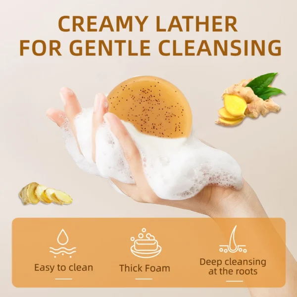 Natural TurmericShampoo Soap Reduce Hair Loss Clean Dandruff Nourish Moisturize Scalp Improve Hair Quality Hair Care Product 60g - Image 5