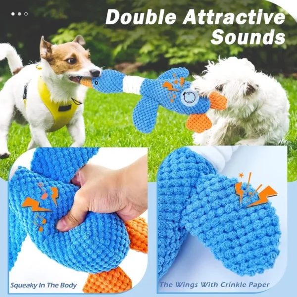 Upgraded Goose Indestructible Dog Toys for Aggressive Chewers Small Medium Large Breed Crinkle Squeaky Plush Dog Puppy Chew Toy - Image 5