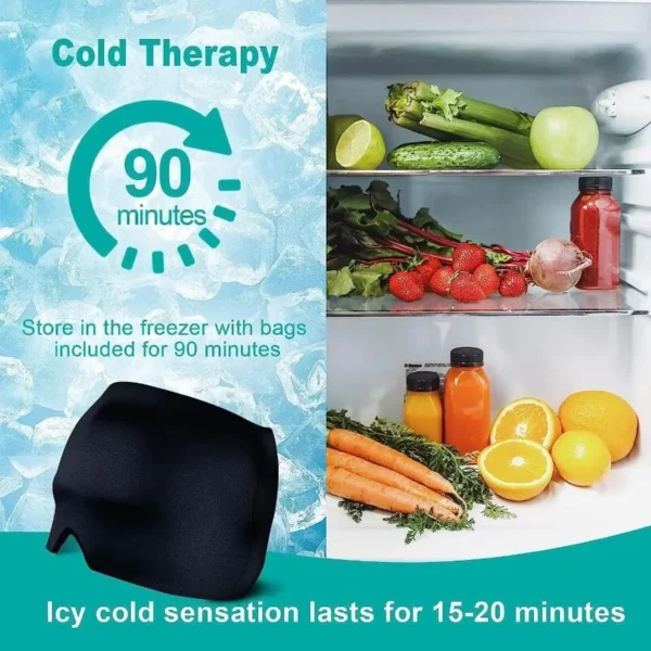 360 Massage Migraine Relief Hat Stress Relief Eye Mask Gel Hot Cold Therapy ache Pain Relief Cap Ice  Wrap for ache and Puffy E - Image 3