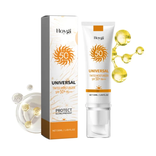 Hoygi Face Sunscreen Foundation Cream Outdoor Protects Face Sunblock Moisturizing Glowing Repair Damaged Skin Spf50+ Cream - Image 7