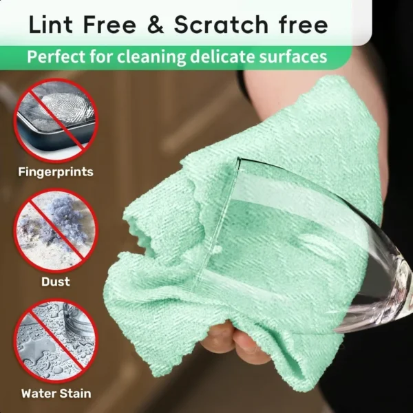 Microfiber Cleaning Cloths Roll 50 Pack 11.8" x 11.8" Paper Towels Tear Away Towels Lint Free Quick Dry Ultra Absorbent Scratch - Image 4