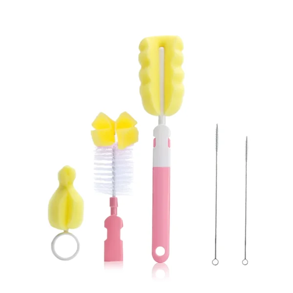 5PCS Baby Bottle Cleaning Brush, Nipple Water Cup Straw Cleaning Brush, made of sponge and nylon,for safe and efficient cleaning - Image 8