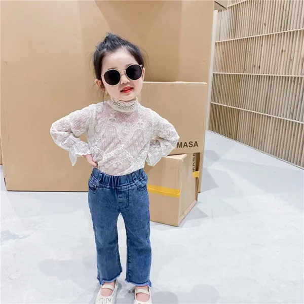 Baby Girl Princess Lace Shirt Infant Toddler Child Tshirt Long Sleeve Girl Blouses Top Spring Autumn Summer Baby Clothes 1-7Y - Image 4