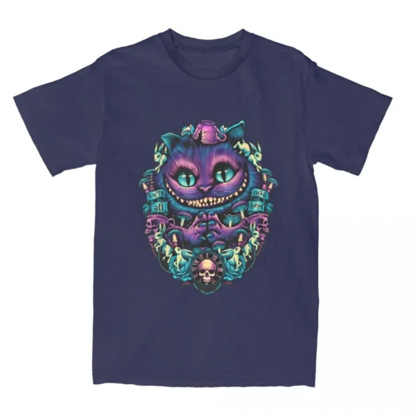 Cheshire Cat Shirt Alice in Wonderland Graphic T Shirt Men Cotton T-Shirts O Neck Tee Shirt Short Sleeve Clothing Gift Idea - Image 5