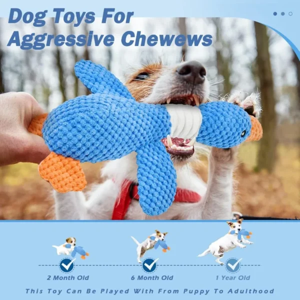 Upgraded Goose Indestructible Dog Toys for Aggressive Chewers Small Medium Large Breed Crinkle Squeaky Plush Dog Puppy Chew Toy - Image 3