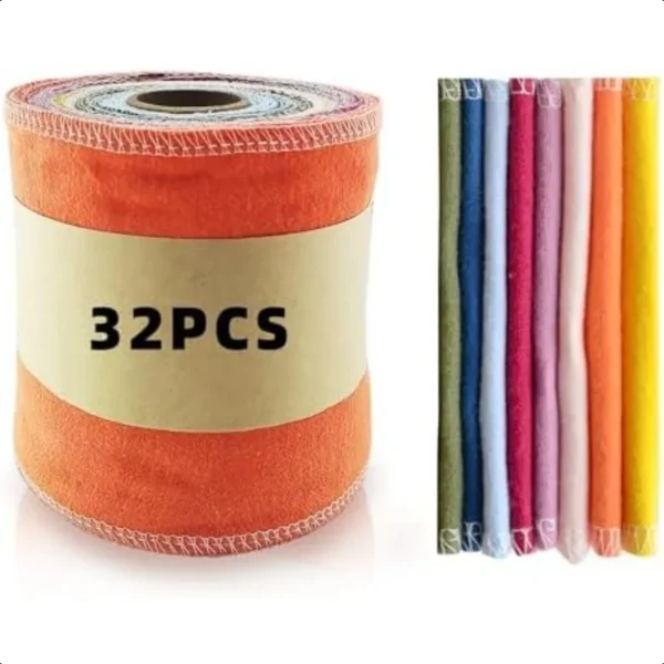 Reusable Toilet Paper Cotton Flannel Reusable Bidet TowelsAbsorbent Washable Paper Towels roll 32 Pcs Washable and ReRollable C