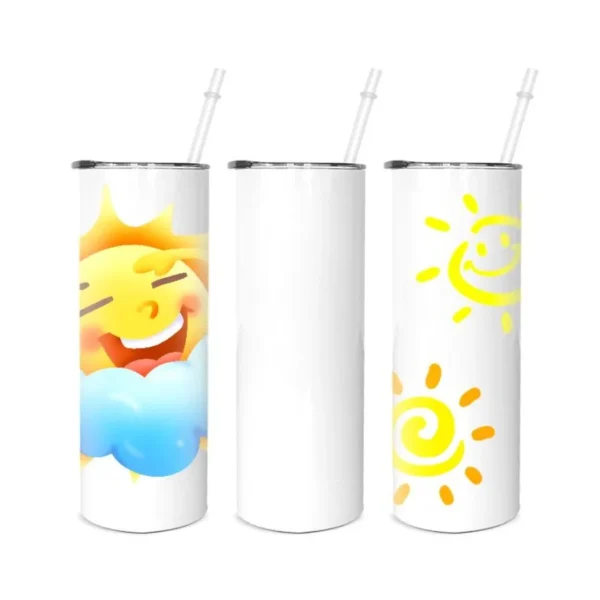 25pcs 20oz DIY Double Wall Stainless Steel Skinny Straight White Cups Sublimation Tumbler 25pc Case