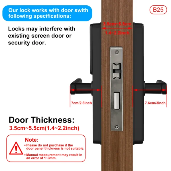 TUYA Fingerprint Door Lock Keyless Electronic Smart Lock NFC Keypad APP Password KEY Biometric Reversible Handle For Home office - Image 6