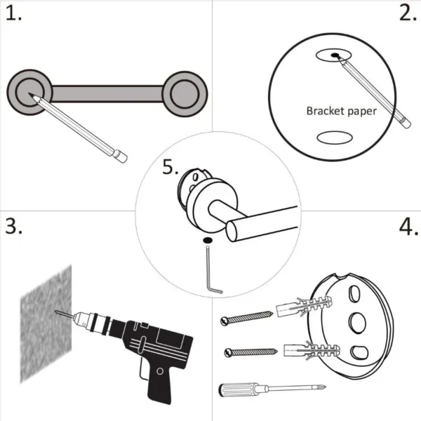 3Piece Bathroom Hardware Set with Toilet Paper Holder Towel Ring Adjustable Towel Bar Wall Mount Bath Accessory Set RT - Image 5