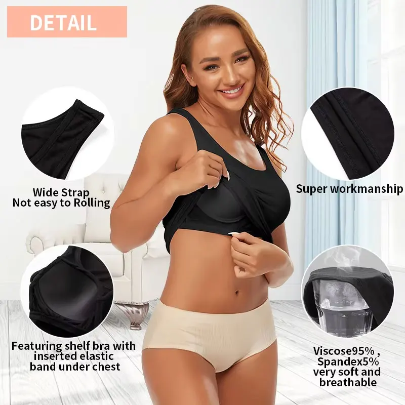 Fitness Workout Running Shirts Compression Camisole Shapewear Tank Top for Women with Built in Bra Women's Padded Sports Bra - Image 3