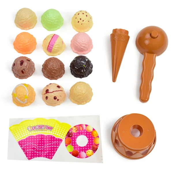 Children Simulation Food Kitchen Toy Ice Cream Stack Up Play Kids Pretend Play Toys Educational Toys For Baby Gifts - Image 3