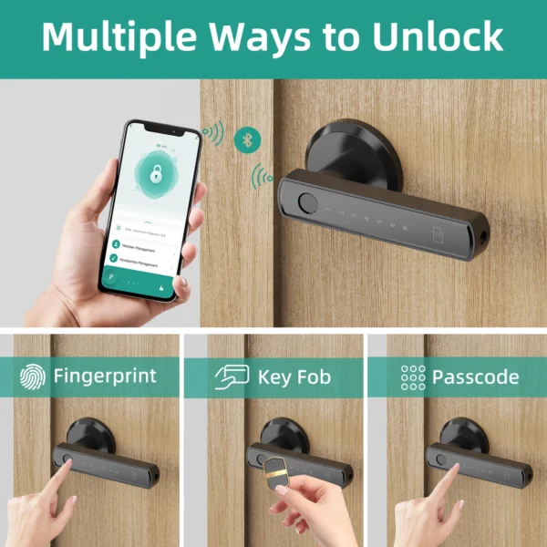 Viladepot Smart Lock Fingerprint Door Lock App Control Passcode Unlock Electronic Touchscreen Keypad - Image 3