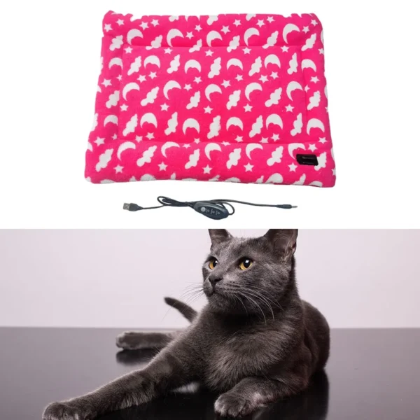 Waterproof Pet Heating Pad Heated Mat Blanket Electric Soft Adjustable Temperature Plush for Dogs Cat Indoor E Outdoor Puppy - Image 4