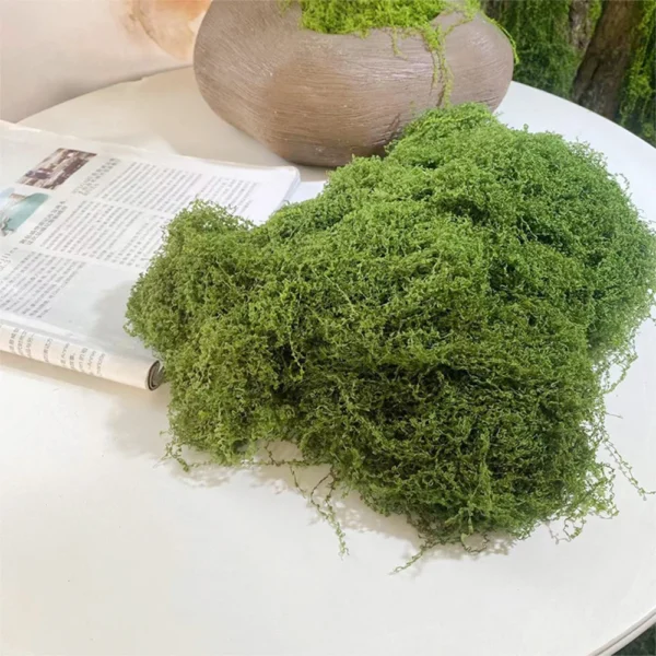 50g Fake Moss DIY Crafts Grass Artificial Moss Faux Preserved Moss Green Plants Home Room Garden Decor Mini Landscape Fake Grass - Image 2