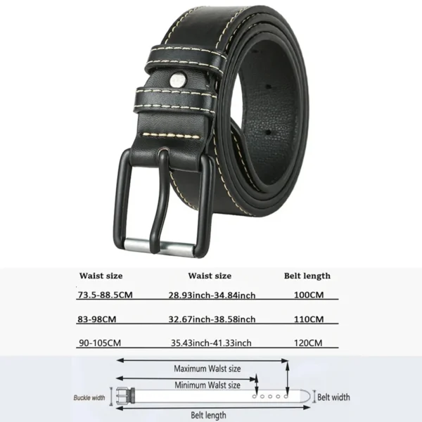 Men's Trousers Belt Simple Fashion Luxury Brand Leather High Quality Waistband Men Luxury Brand Black Belt DT151 - Image 7