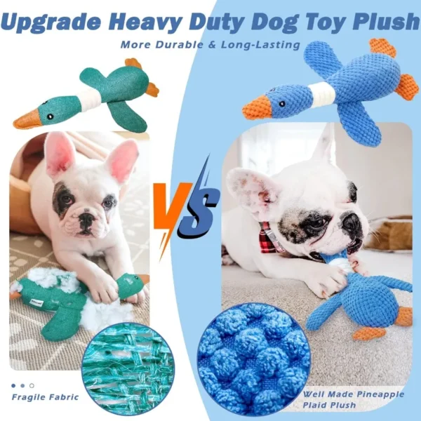 Upgraded Goose Indestructible Dog Toys for Aggressive Chewers Small Medium Large Breed Crinkle Squeaky Plush Dog Puppy Chew Toy - Image 2