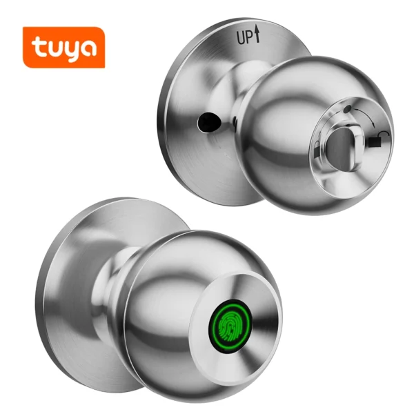 Smart Lock Fingerprint Door Knob Rechargeable Electronic Door Lock with Keys TUYA App Control for Bedrooms Cloakroom - Image 8