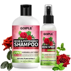 Rose Peppermint Shampoo with Hair Care Spray Moisturizing & Nourishing Conditioner Product Shampoo and Conditioner Set for Women
