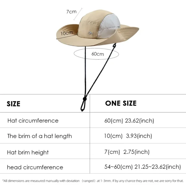OhSunny Hiking Hats for Women,UPF50+ Waterproof Sunhat,Lightweight Breathable Mesh Windproof Bucket Hat for Camping Fishing - Image 5