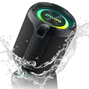 OHAYO 40W, IPX7 Waterproof Wireless Portable Speaker with Lights, Loud Sound, RGB Lights,TWS Pairing, AUX&TF-Card in