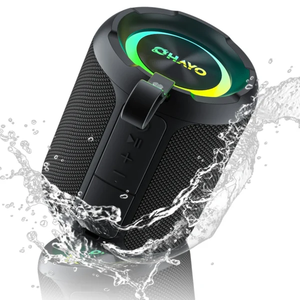 OHAYO 40W, IPX7 Waterproof Wireless Portable Speaker with Lights, Loud Sound, RGB Lights,TWS Pairing, AUX&TF-Card in