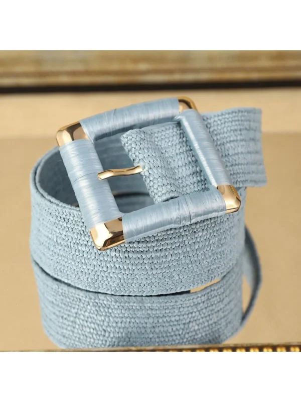 1 piece of women's blue braided belt, bohemian style, shopping go-ahead, party wear, trendy belt, suitable for everyday wear - Image 2