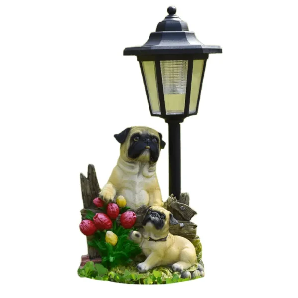 Solar Powered Hexagonal Decorative Lamp Resin Hexagonal Night Light Animal/Child/Gnome Cute Sculpture Lamp Courtyard Decoration - Image 9