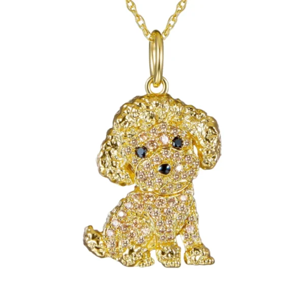 Exquisite Cute Poodle Pendant Necklace Fashion Women's Pet Dog Jewelry Animal Accessories Elegant Party Gifts for Dog Lovers - Image 3