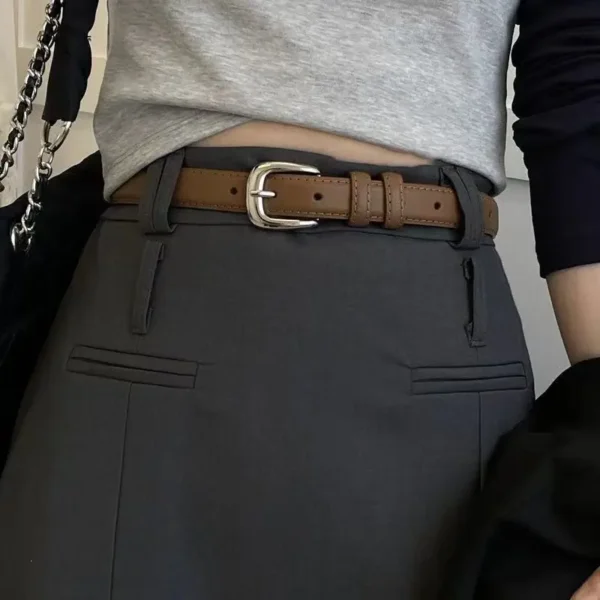 Belt Women's Retro Versatile Trendy Belt Summer New Instagram Style Small Crowd Waist Closing Jeans Belt Women - Image 3