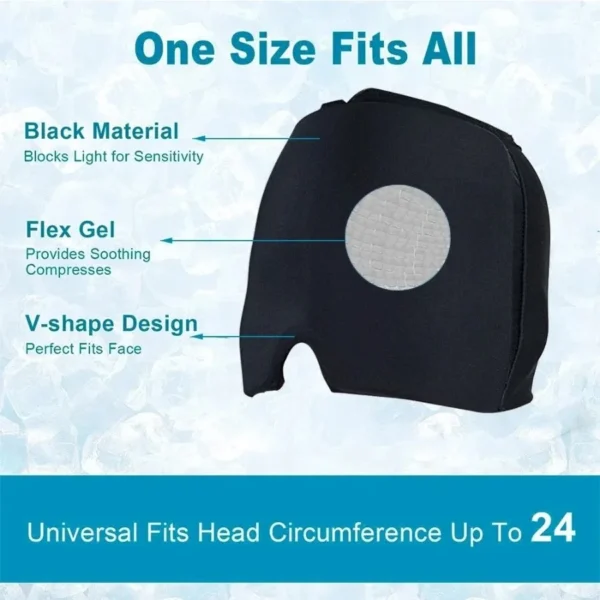 360 Massage Migraine Relief Hat Stress Relief Eye Mask Gel Hot Cold Therapy ache Pain Relief Cap Ice  Wrap for ache and Puffy E - Image 4