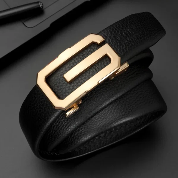 GOLF Men Belts Real Leather Black Man Belt Automatic Buckle 130cm Fashion Mens Trousers Belt Waist 110 120cm Mens Gifts with Box - Image 6