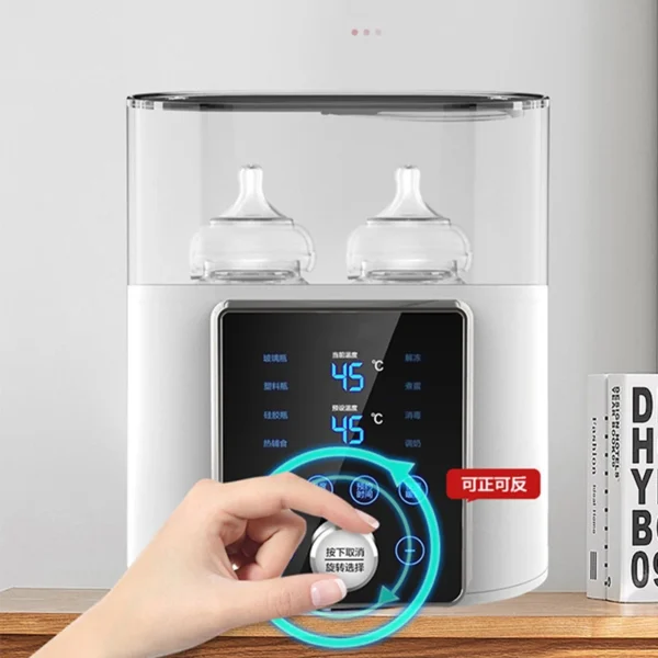 Multi function Baby Bottle Warmer Heater Sterilizer 8-in-1 Fast Milk Warmer with Timer Breast Milk or Formula Fits 2 Bottles - Image 4